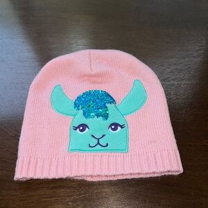 Kids sequin winter hat llama